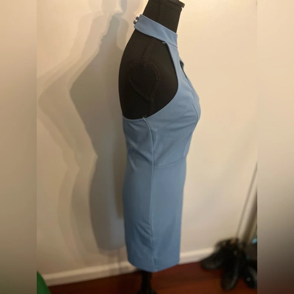 Charlotte Russe Blue Halter Dress Size M - Picture 8 of 11